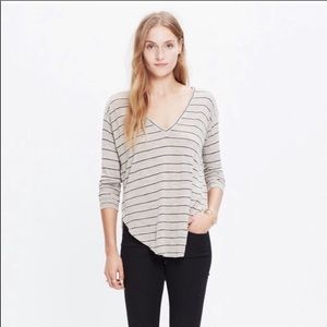Madewell Anthem Tan Stripe Long Sleeve Tee Size XS
